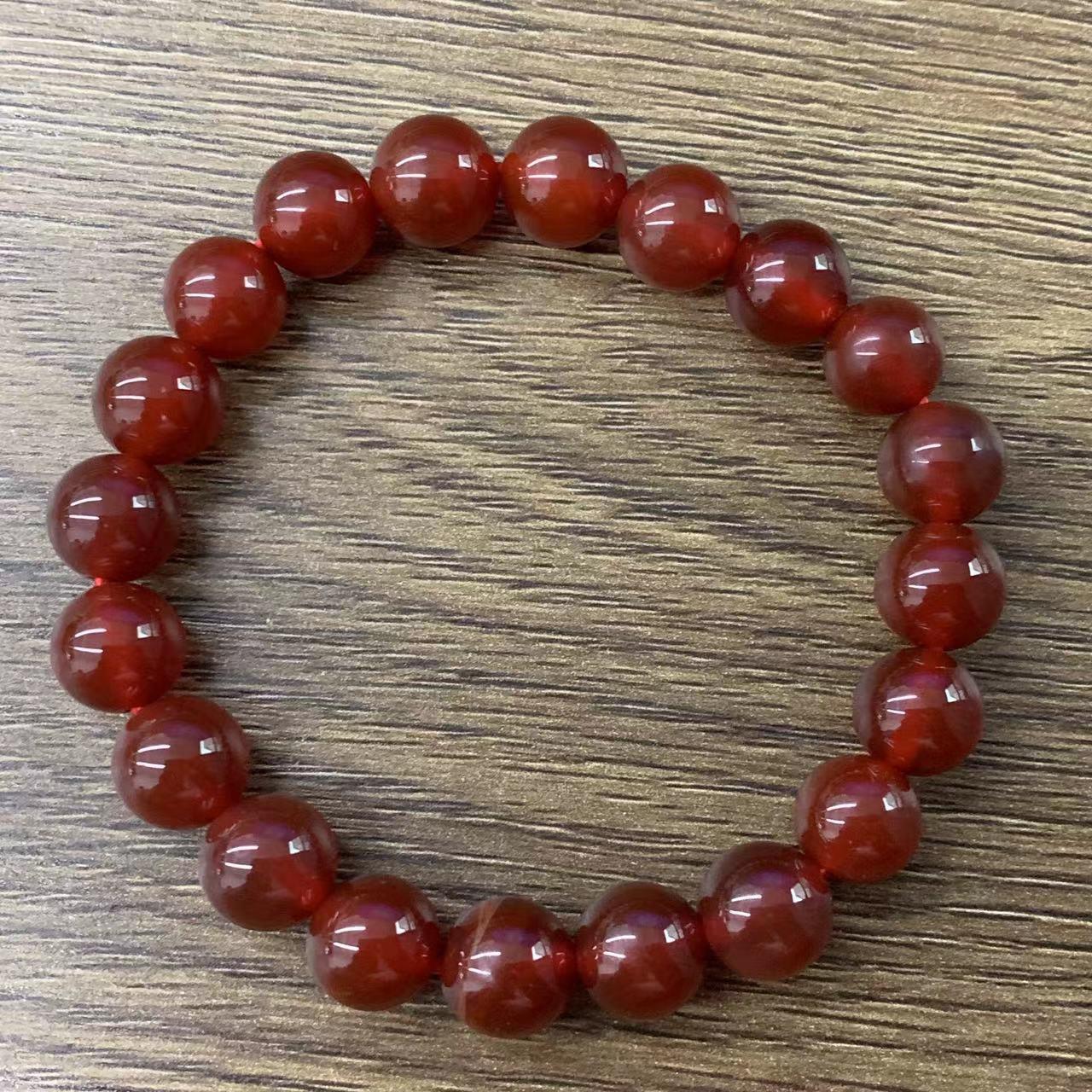 Red Agate Bracelet Natural Gemstone Round Beads Beaded | Energy & Courage | Wholesale Bulk Pricing