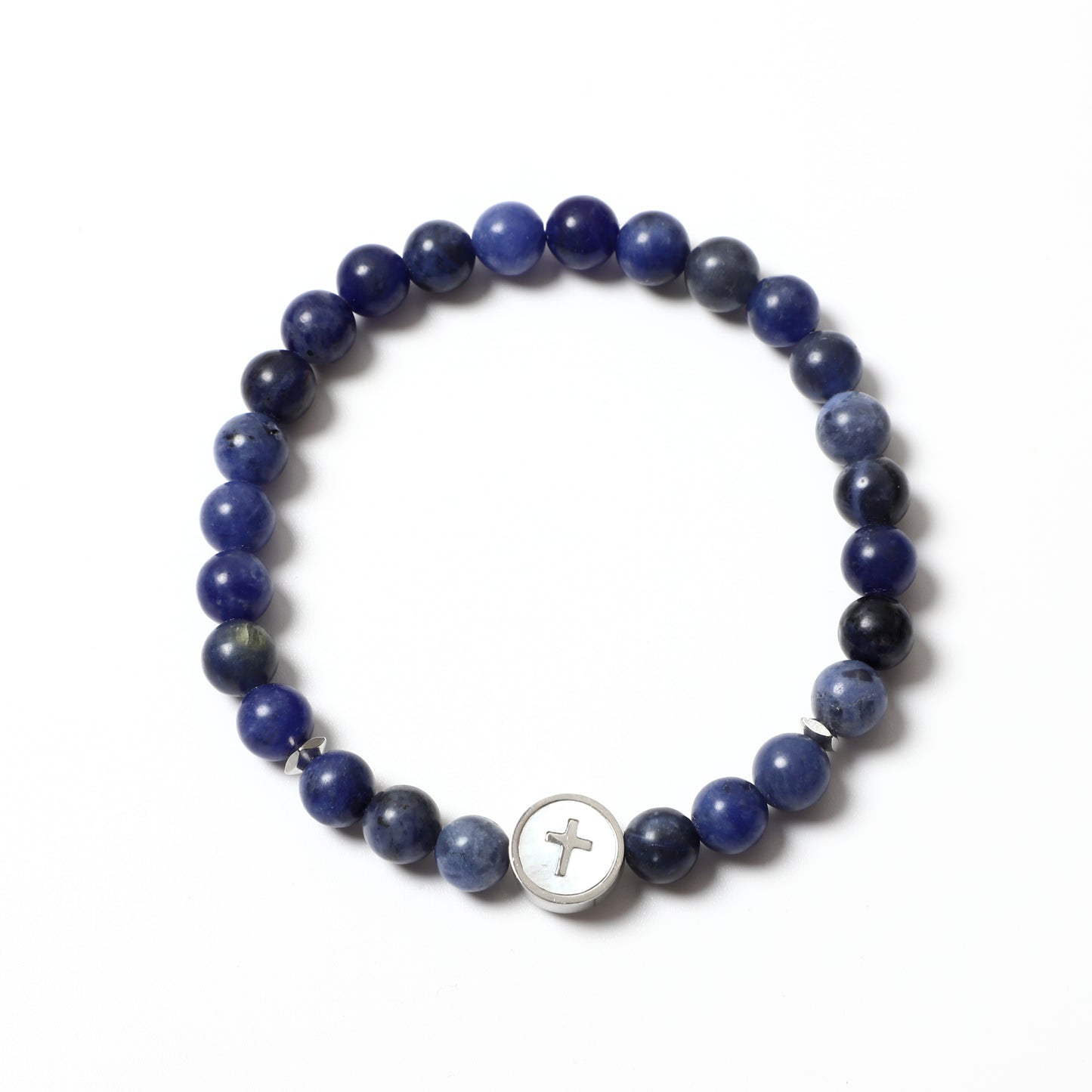 Cross Bracelet Genuine Natural Gemstone Beaded | Faith & Safety | Wholesale Bulk Pricing
