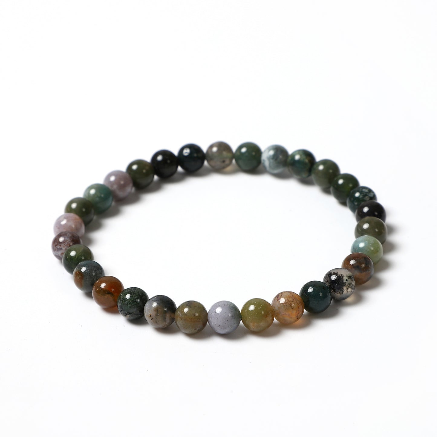 India Agate Bracelet Natural Stone Rounds Beads | Eternity & Stability | Wholesale Bulk Pricing