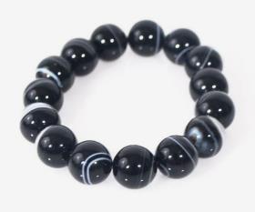 Black Agate Bracelet Natural Gemstone Beaded | Grounding & Protection | Wholesale Bulk Pricing