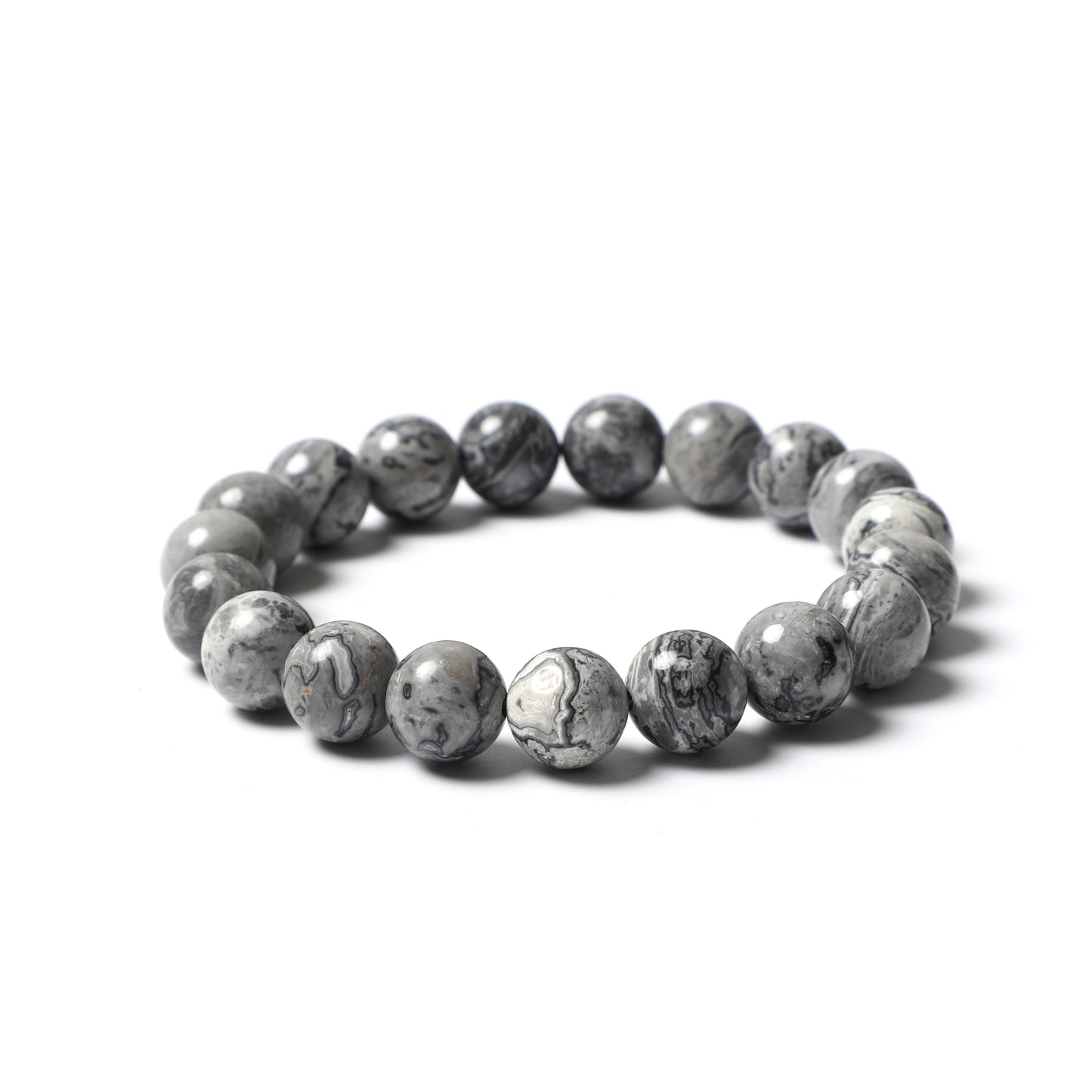 Map Jasper Bracelet Natural Stone Beaded | Grounding & Harmony | Wholesale Bulk Pricing