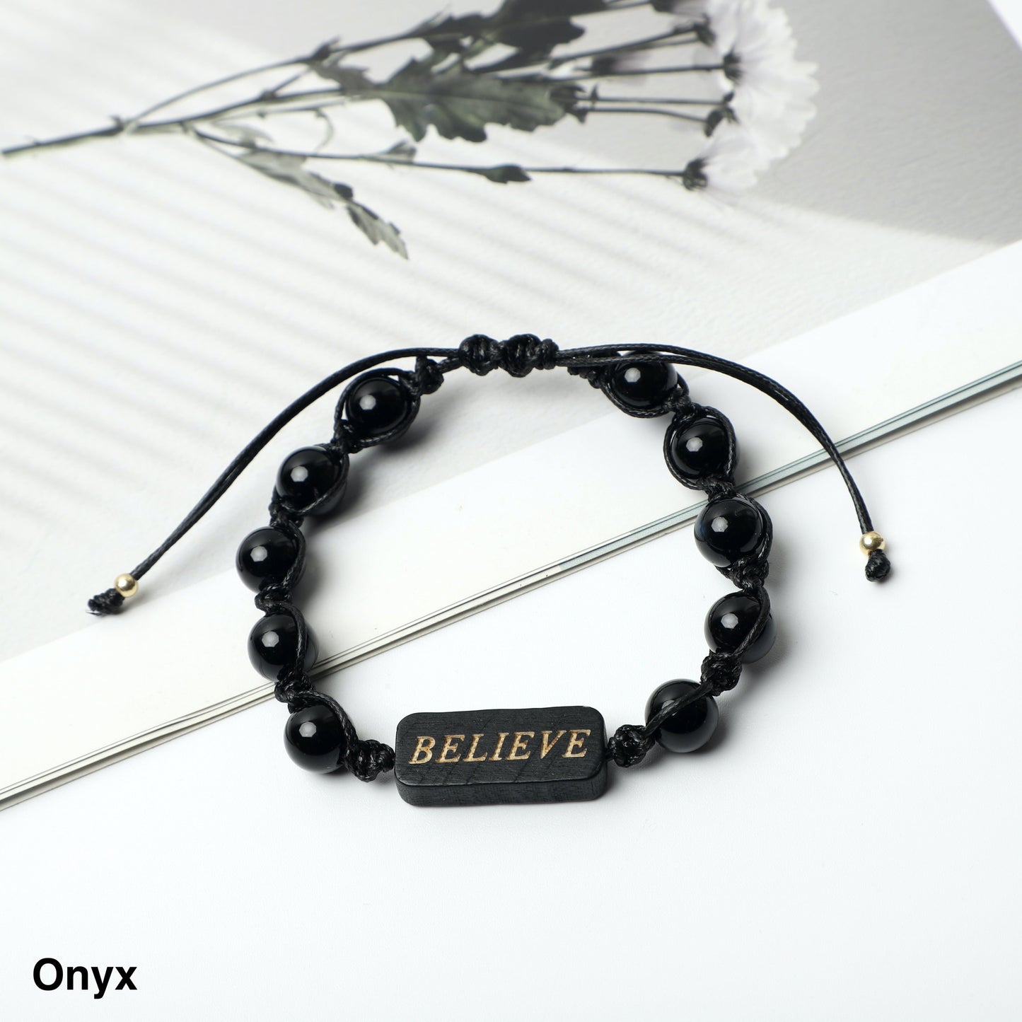 "BELIEVE" Bracelets (8mm Lava Rock, Wooden beads) ROLA DIRECT BUY