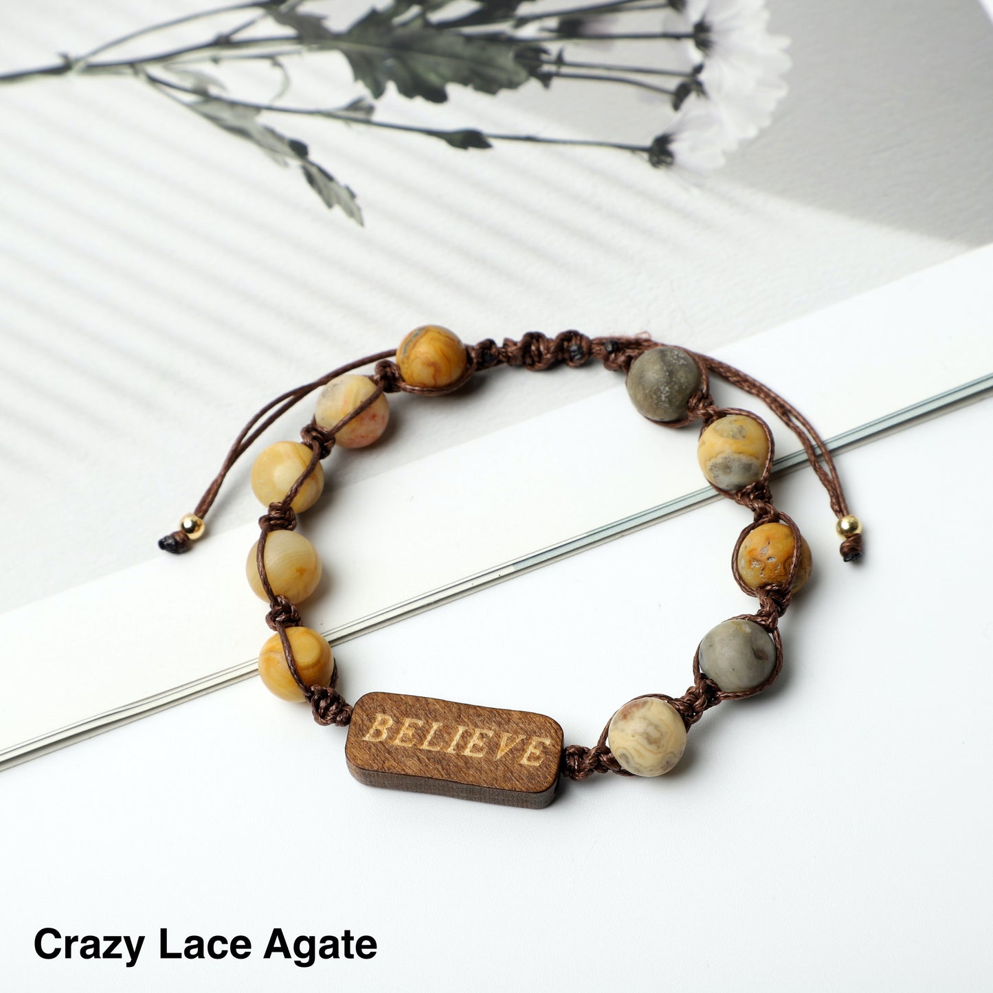 "BELIEVE" Bracelets (8mm Lava Rock, Wooden beads) ROLA DIRECT BUY