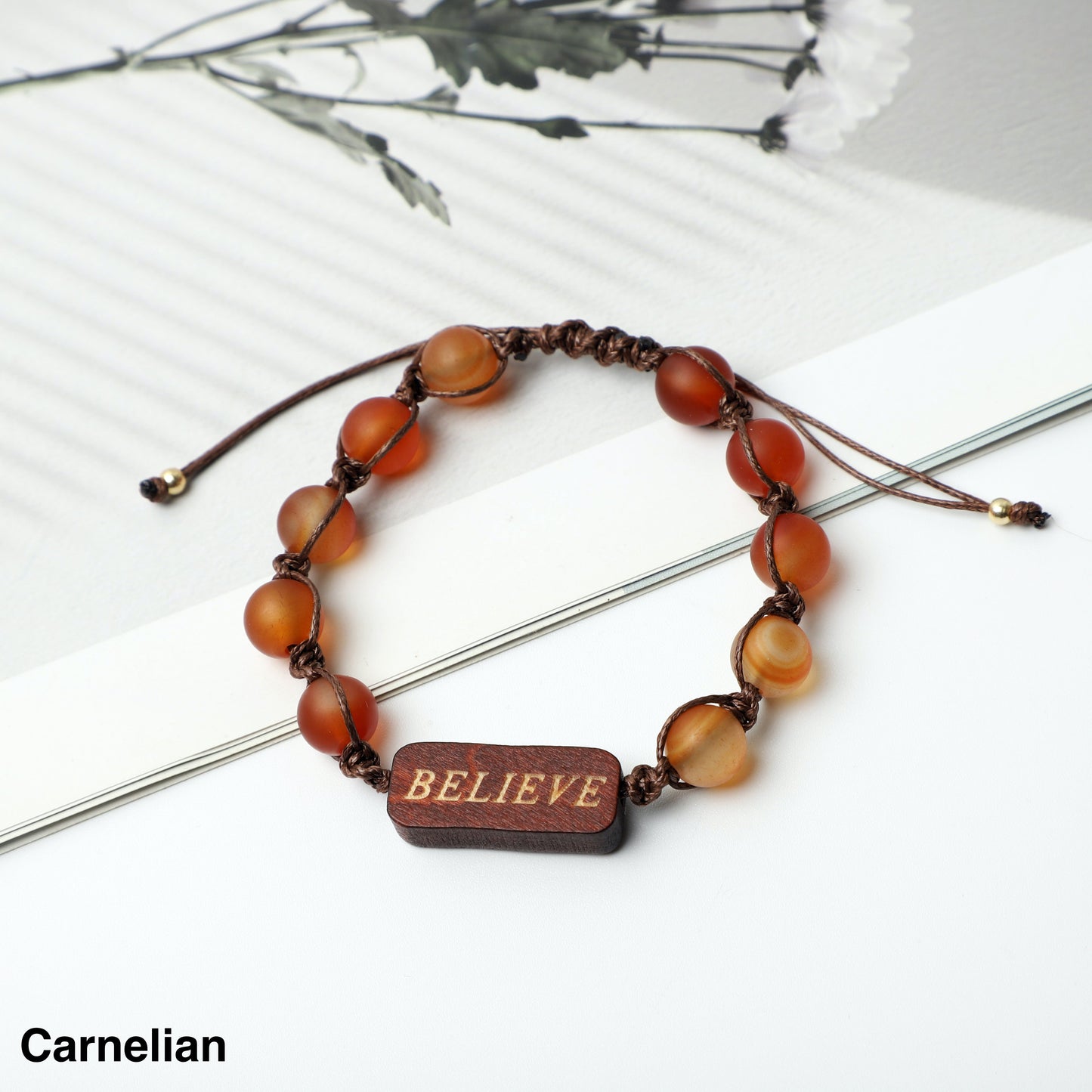 "BELIEVE" Bracelets (8mm Lava Rock, Wooden beads) ROLA DIRECT BUY