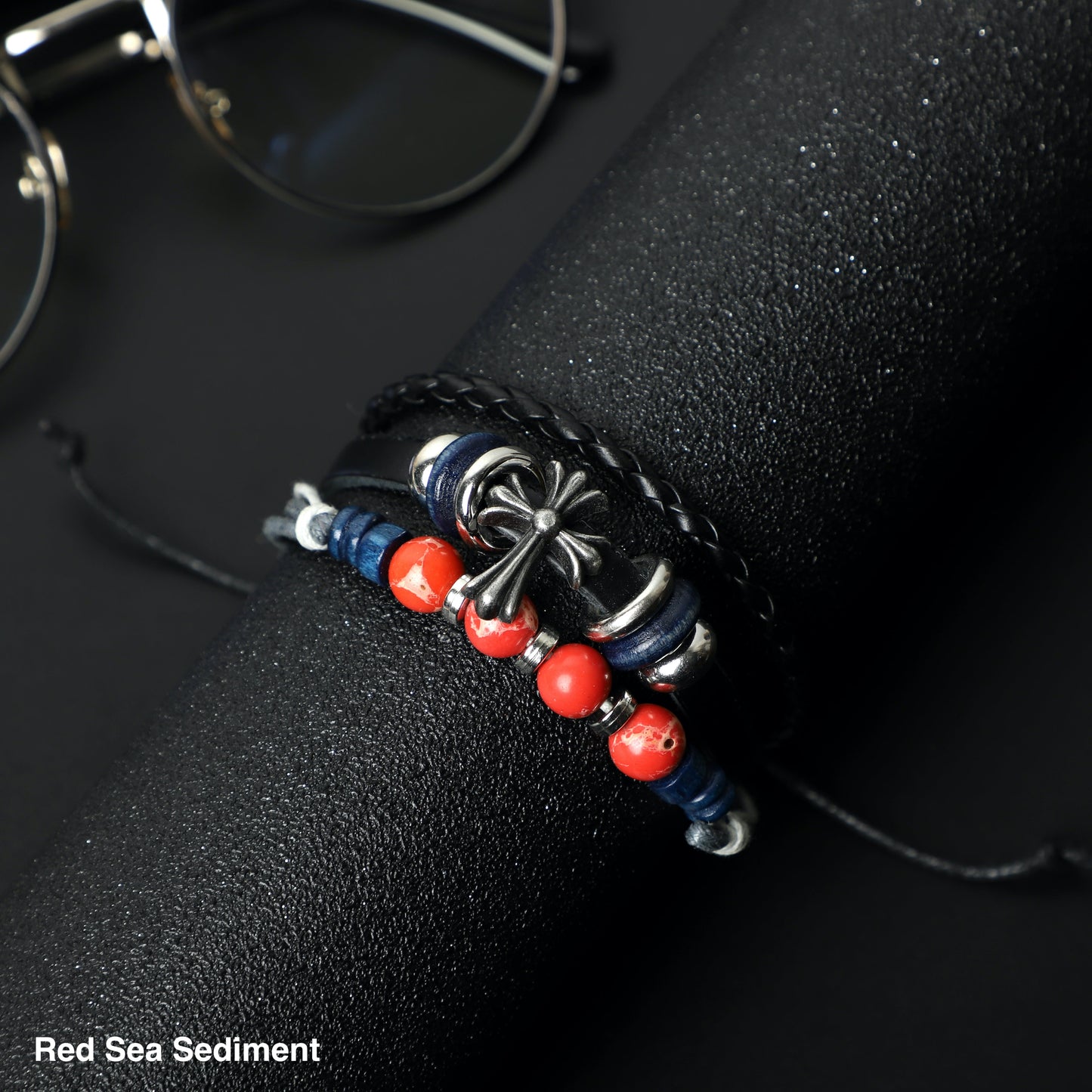 "CROSS" Leather Bracelets ( 8mm Lava Rock, Gemstone beads) ROLA DIRECT BUY