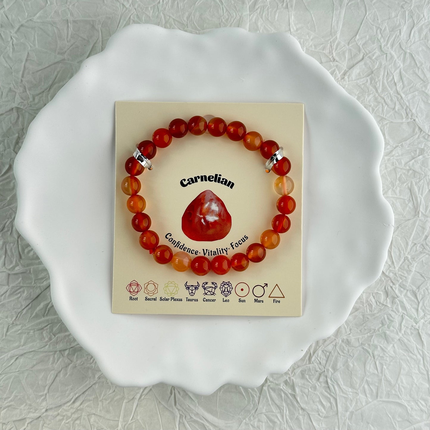 Cornaline Round Bead  bracelet ROLA DIRECT BUY