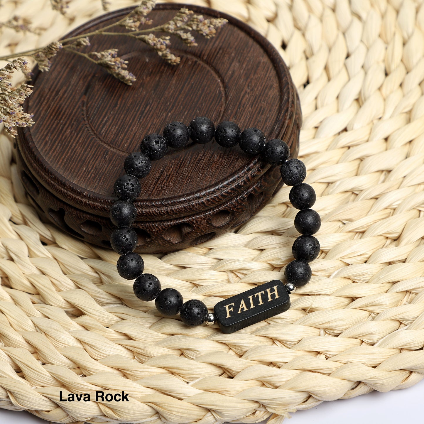 "FAITH" Lava Bracelets ( 8mm Lava beads) ROLA DIRECT BUY