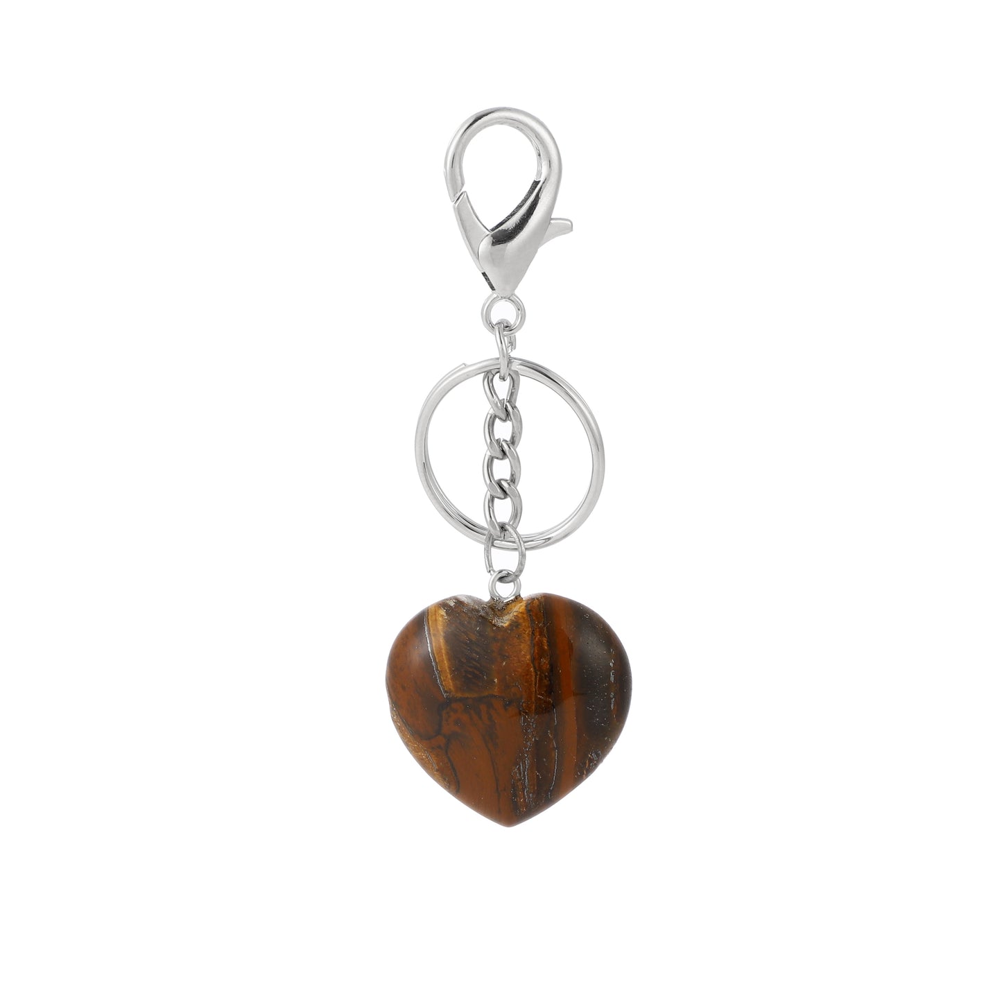 30mm Heart Gemstone Keychain