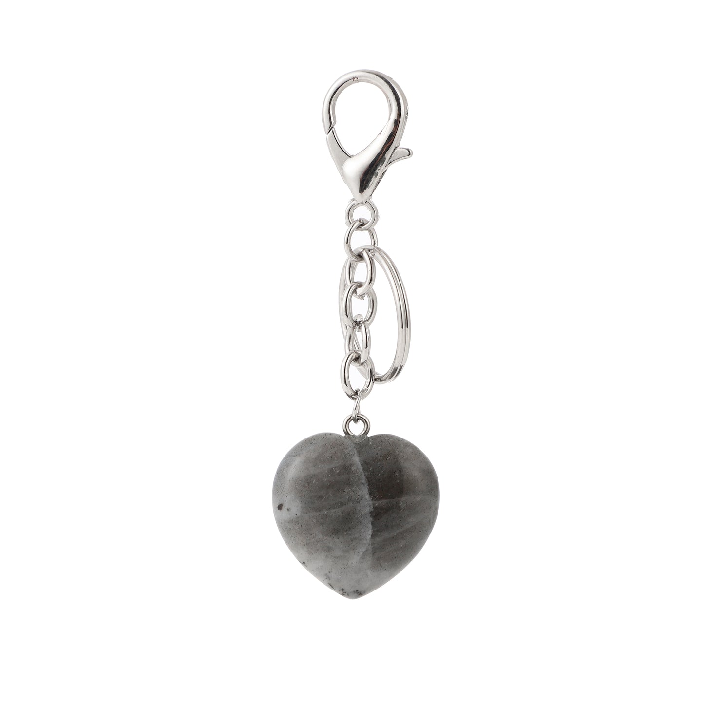 30mm Heart Gemstone Keychain