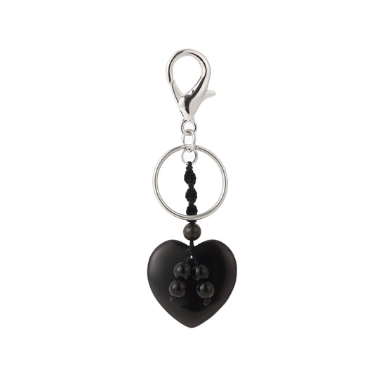 Handmade Woven Heart Gemstone Key Chain