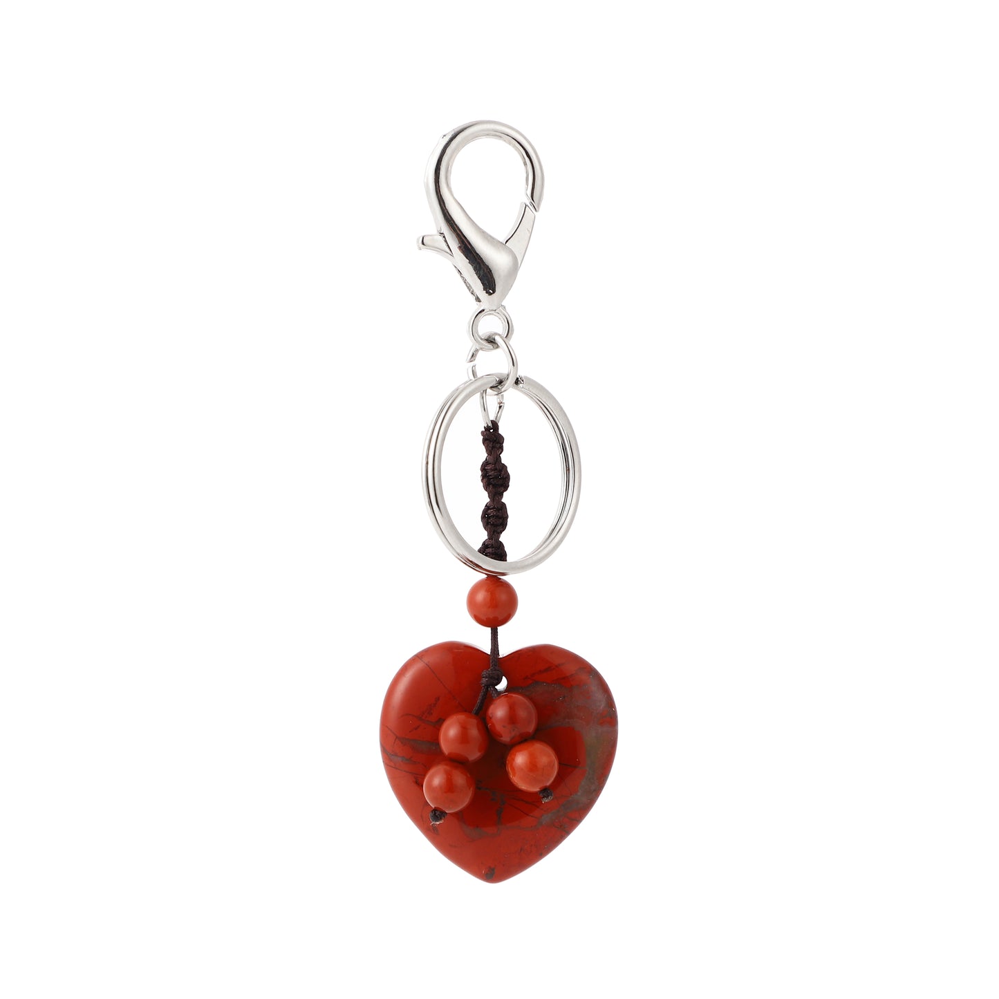 Handmade Woven Heart Gemstone Key Chain