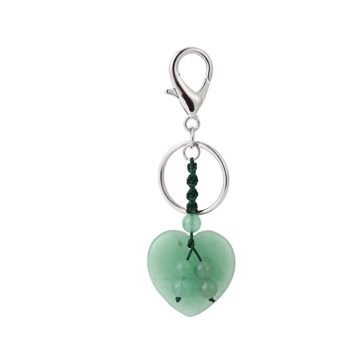Handmade Woven Heart Gemstone Key Chain