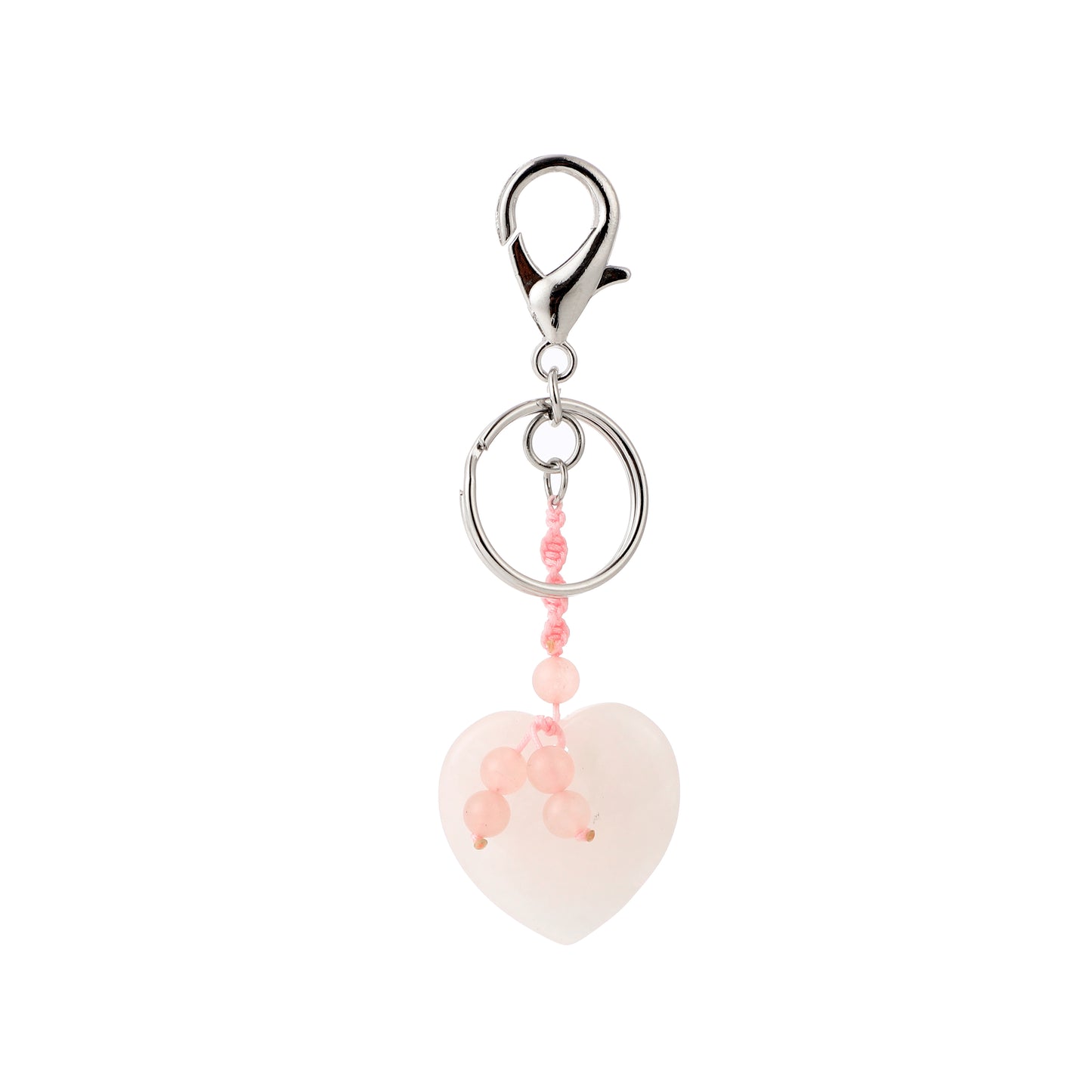 Handmade Woven Heart Gemstone Key Chain