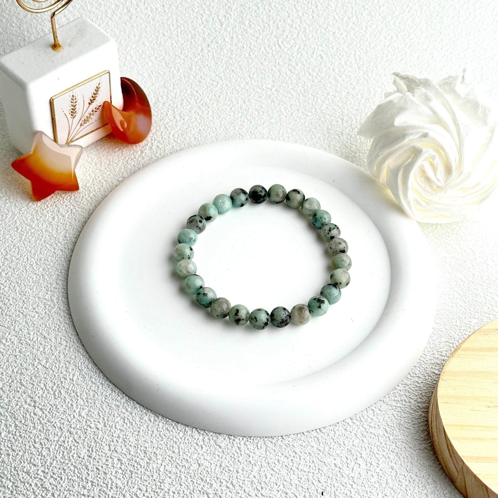 Kiwi Jasper Round Bead  bracelet ROLA DIRECT BUY