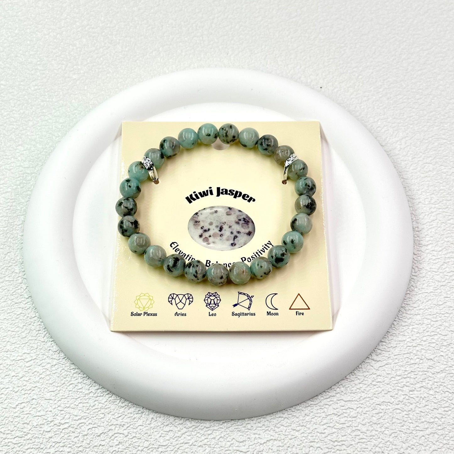 Kiwi Jasper Round Bead  bracelet ROLA DIRECT BUY