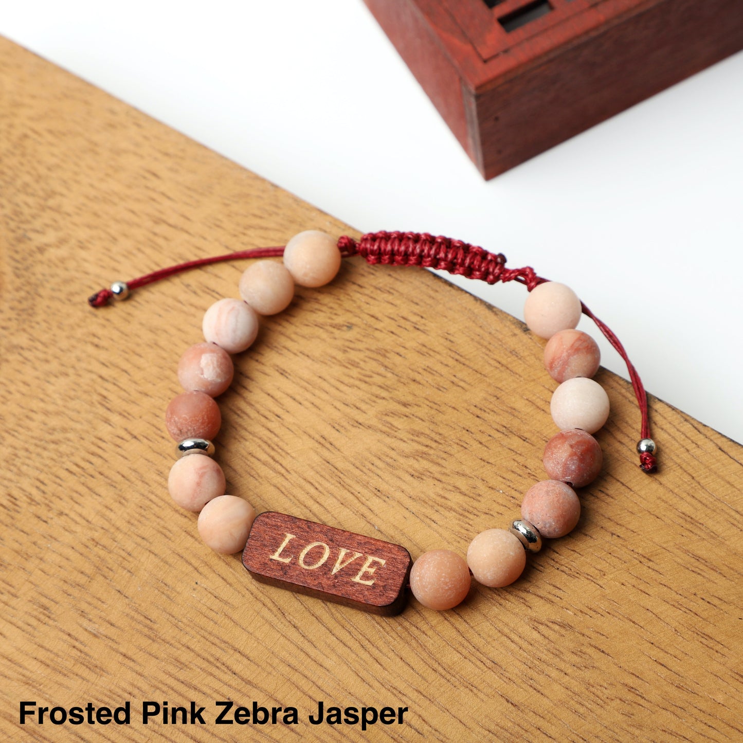 "LOVE" Bracelets (8mm Lava Rock, Wooden, gemstone beads) ROLA DIRECT BUY