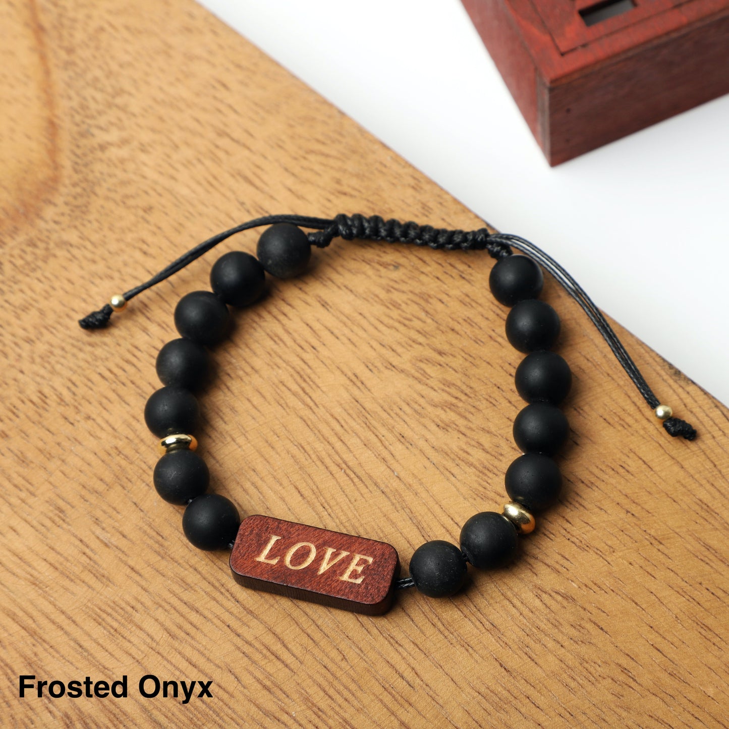 "LOVE" Bracelets (8mm Lava Rock, Wooden, gemstone beads) ROLA DIRECT BUY
