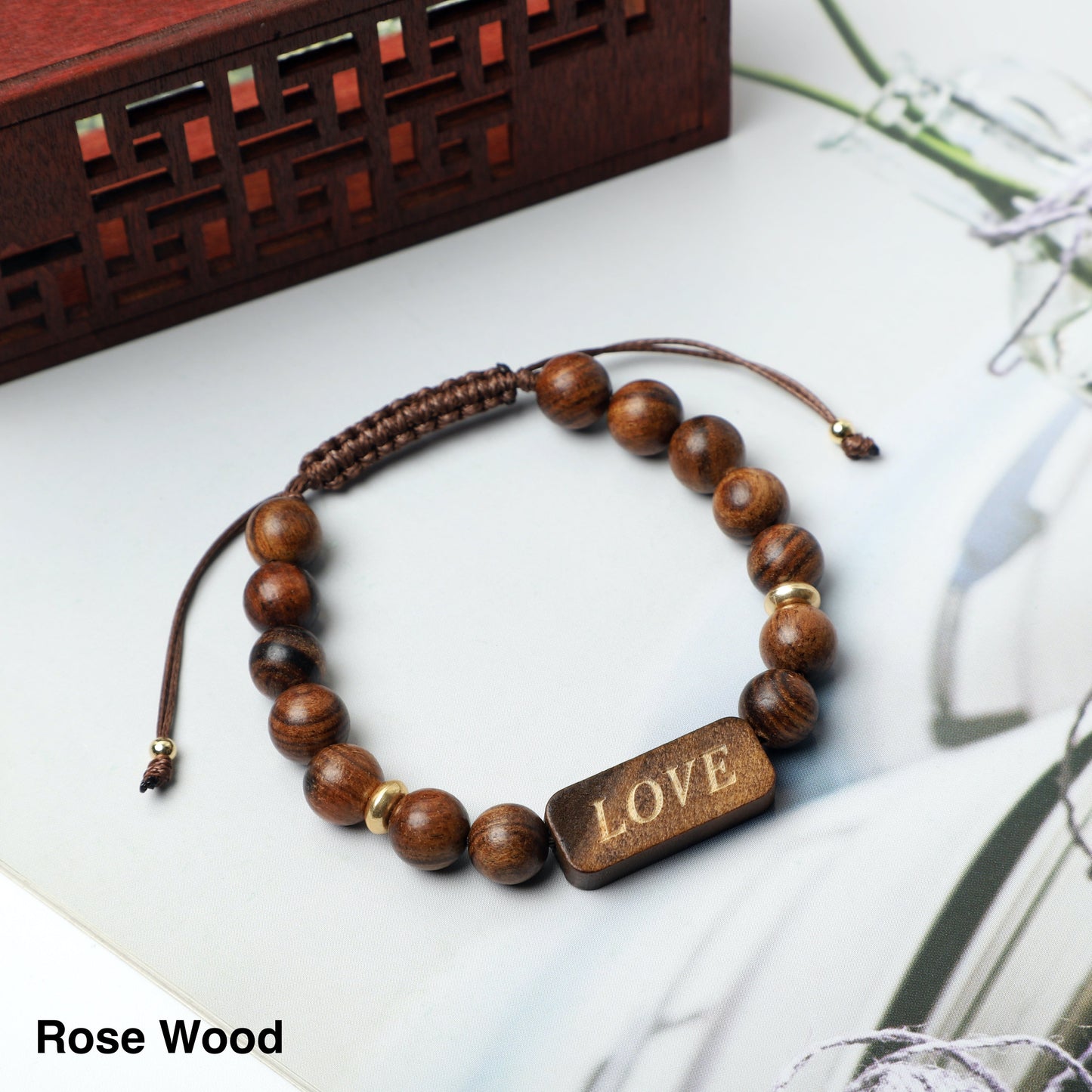"LOVE" Bracelets (8mm Lava Rock, Wooden, gemstone beads) ROLA DIRECT BUY