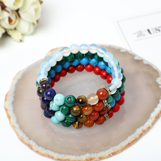 "Seven Chakras" Bracelets ( 8mm Gemstone beads ) ROLA DIRECT BUY