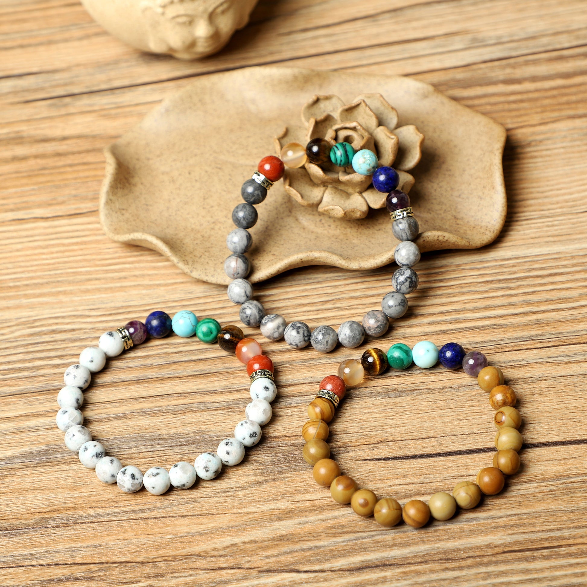 "Seven Chakras" Bracelets ( 8mm Gemstone beads ) ROLA DIRECT BUY
