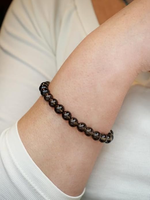 Smoky Quartz Bracelet Natural Gemstone Beaded | Grounding & Protection | Wholesale Bulk Pricing