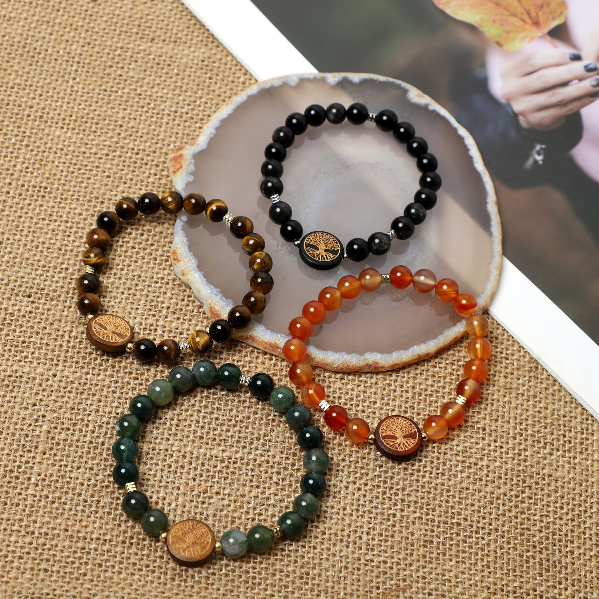 "The Tree of Life"  Bracelets ( 8mm Lava, Wooden, Gemstone beads ) ROLA DIRECT BUY
