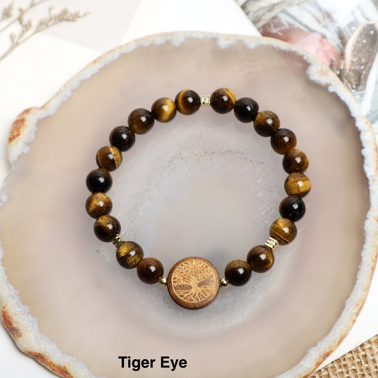 "The Tree of Life" Bracelets ( 8mm Lava, Wooden, Gemstone beads ) ROLA DIRECT BUY
