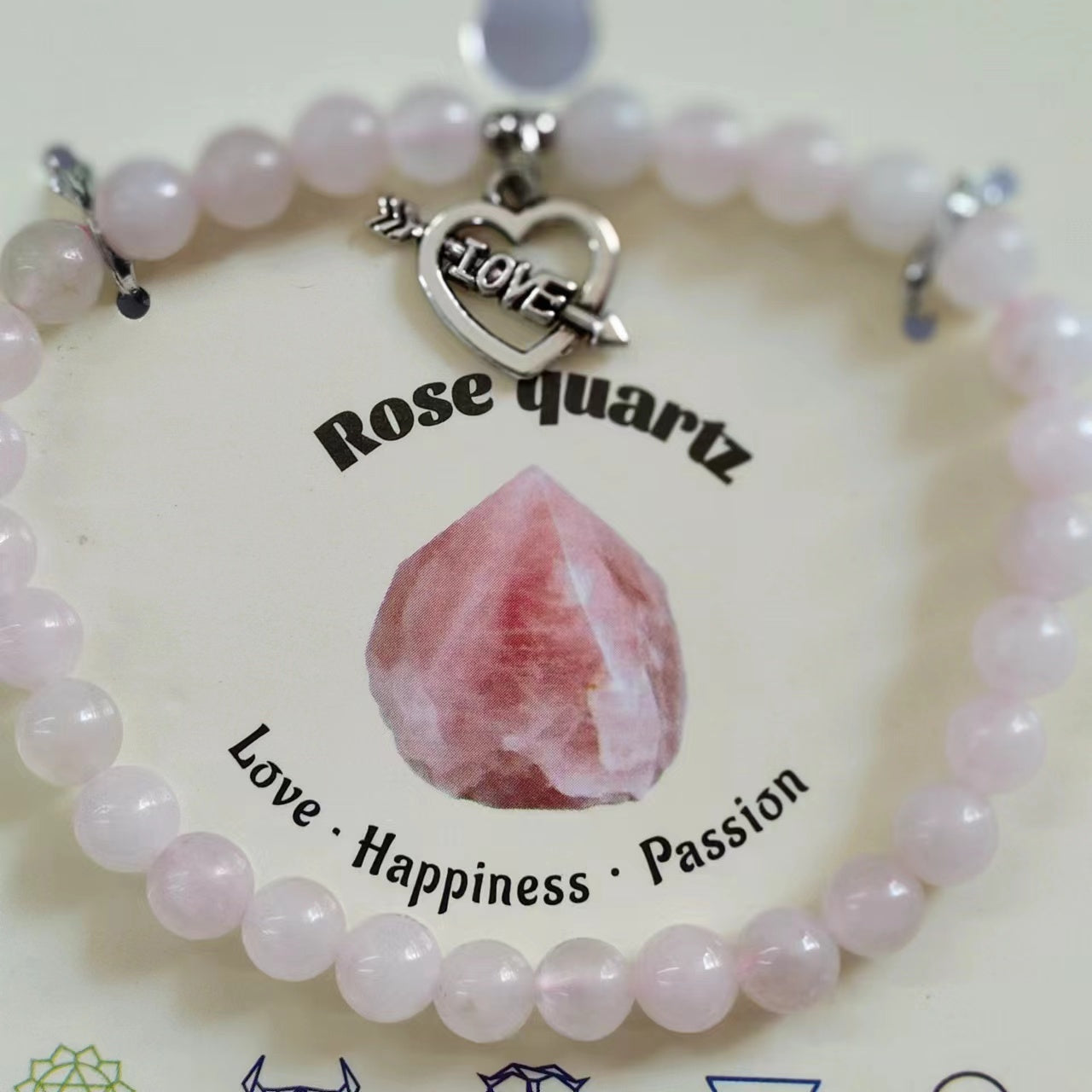 Arrow Heart Charm Bracelet Natural Stone Round Beads | Romantic & True Love | Wholesale Bulk Pricing