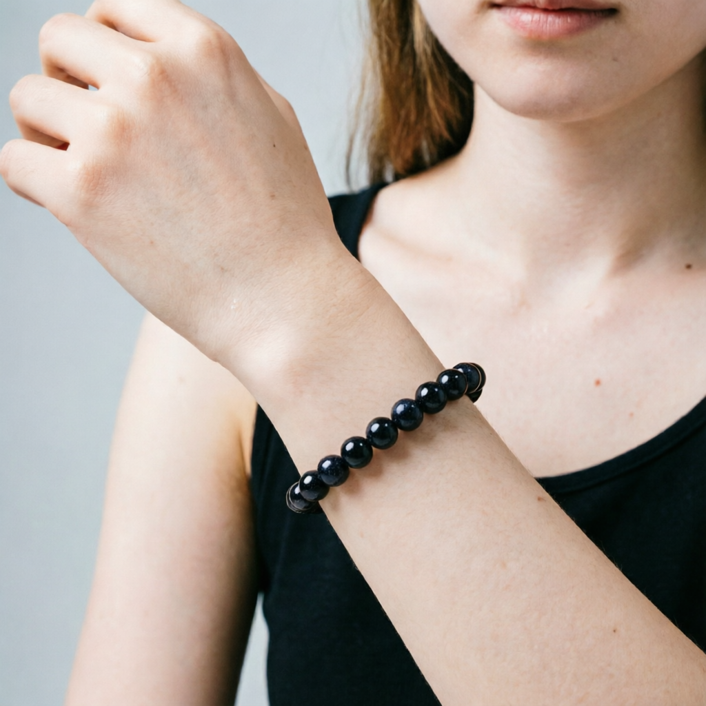 Blue Sandstone Bracelet Natural Gemstone Beaded | Confidence & Calming | Wholesale Bulk Pricing
