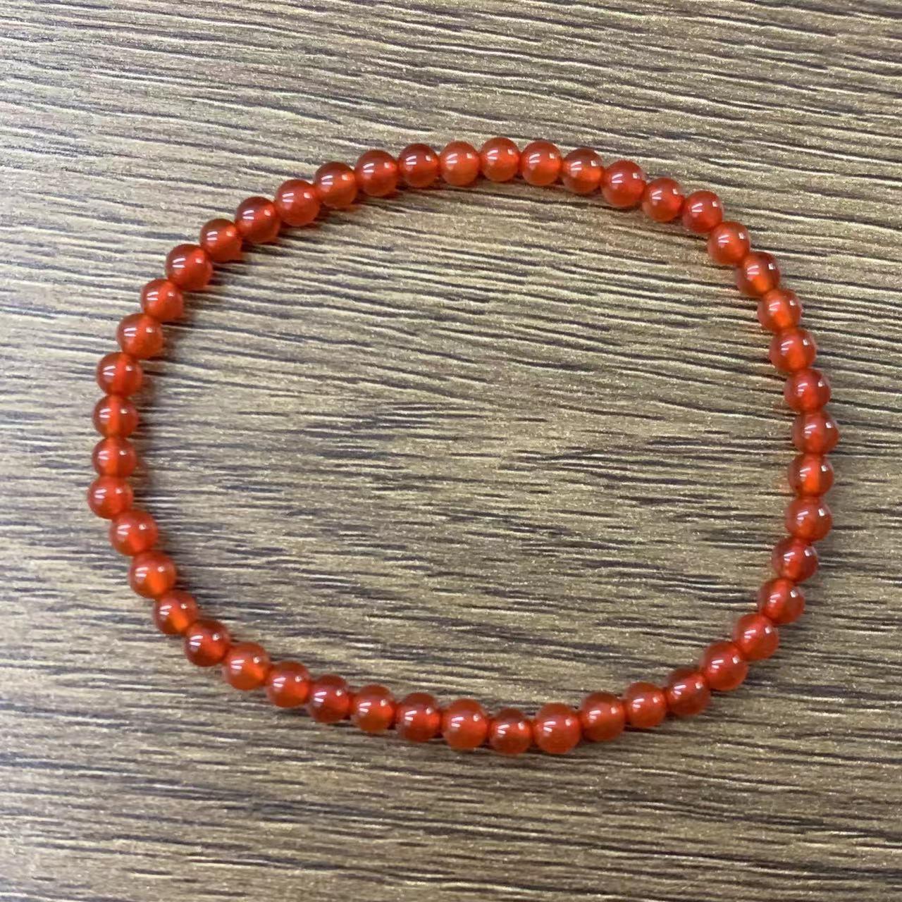 Red Agate Bracelet Natural Gemstone Round Beads Beaded | Energy & Courage | Wholesale Bulk Pricing