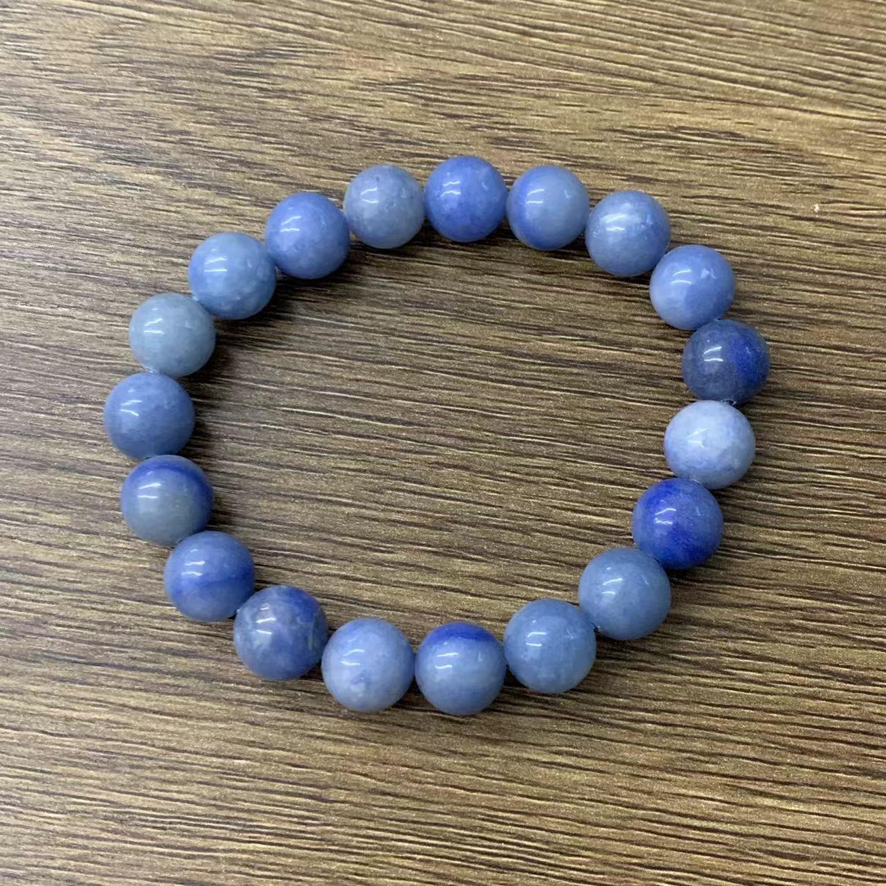 Blue Aventurine Bracelet Natural Gemstone Round Beads Beaded | Calming & Communication | Wholesale Bulk Pricing