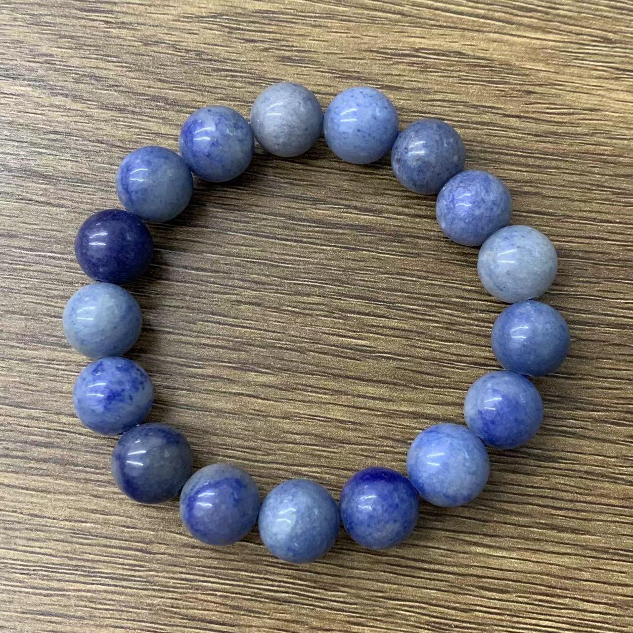 Blue Aventurine Bracelet Natural Gemstone Round Beads Beaded | Calming & Communication | Wholesale Bulk Pricing