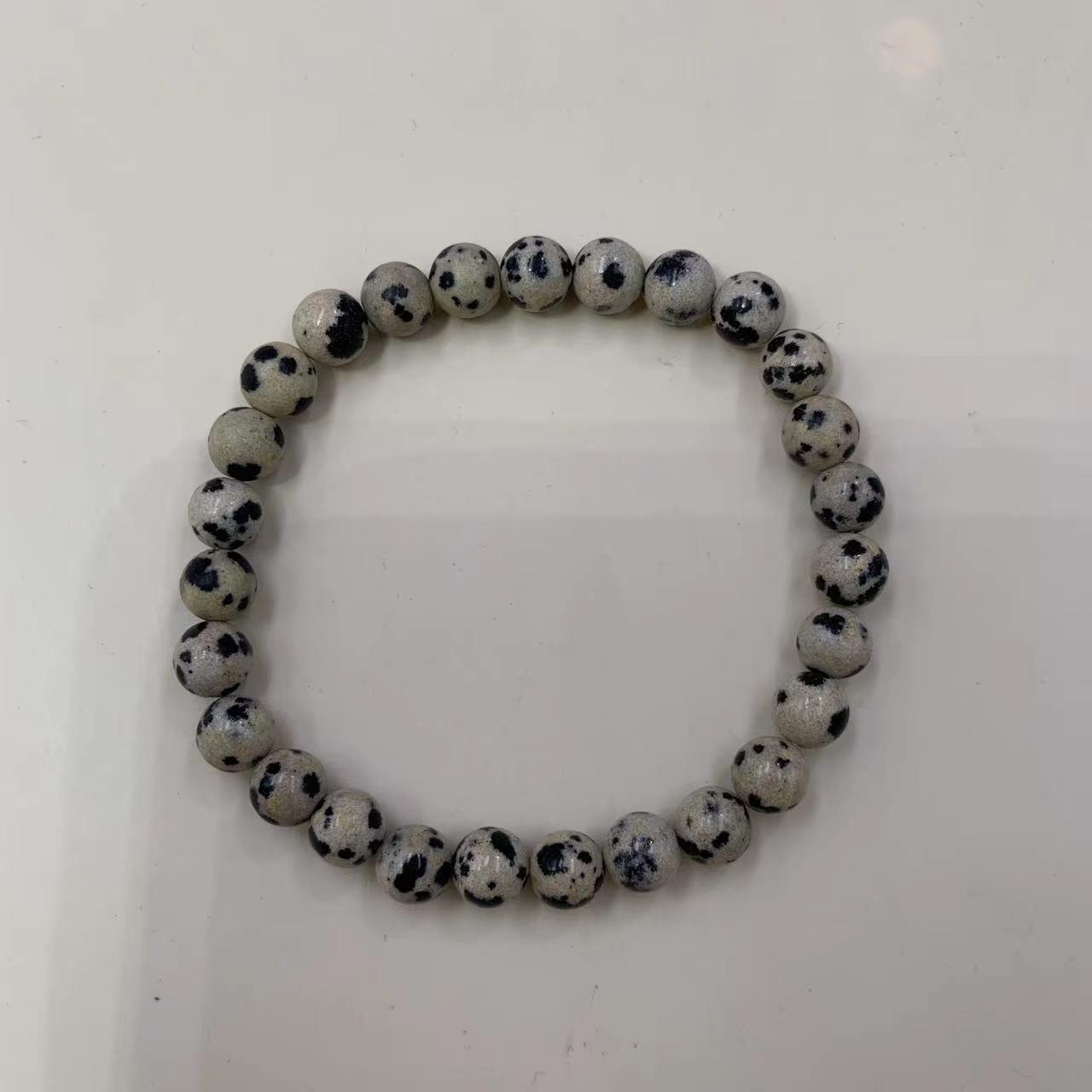 Dalmatian Jasper Bracelet Natural Stone Beaded | Joy & Stability | Wholesale Bulk Pricing