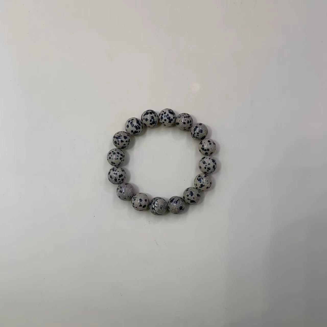 Dalmatian Jasper Bracelet Natural Stone Beaded | Joy & Stability | Wholesale Bulk Pricing