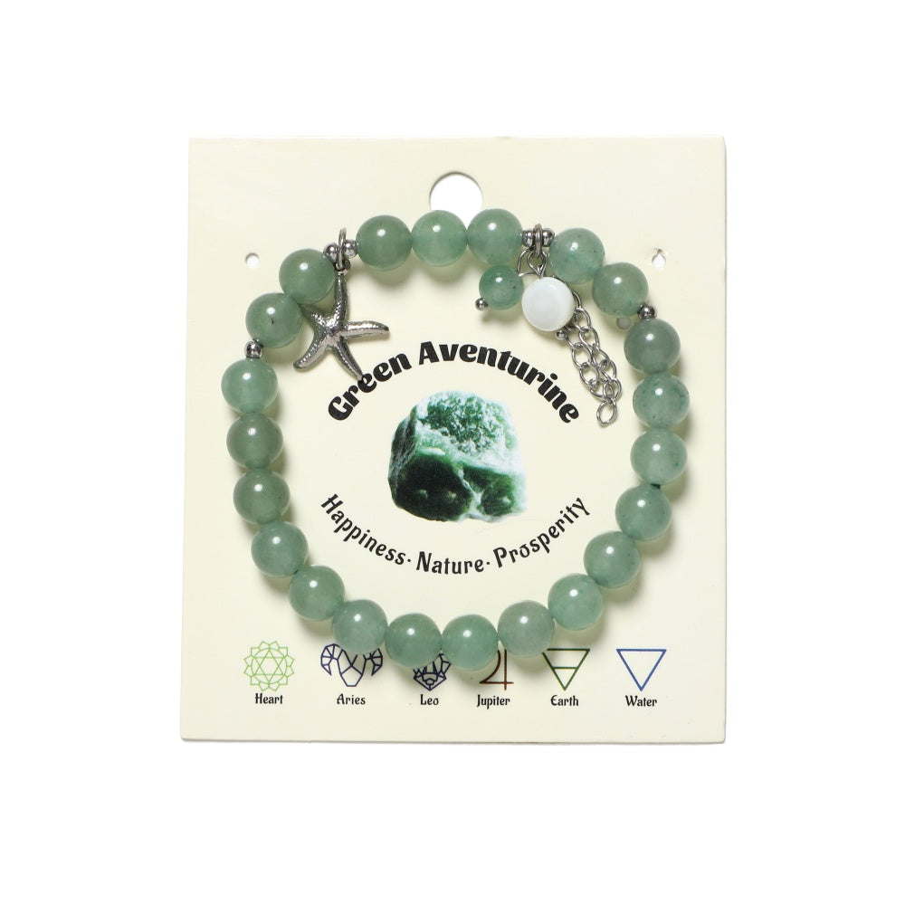 Starfish Charm Bracelet Natural Gemstone Beaded |  Hope & Regeneration | Wholesale Bulk Pricing