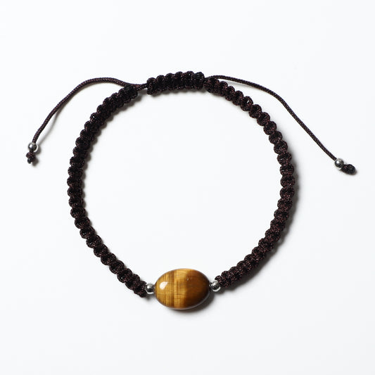 Macrame Bracelet Natural Gemstone Oval Bead | Confidence & Healing | Wholesale Bulk Pricing