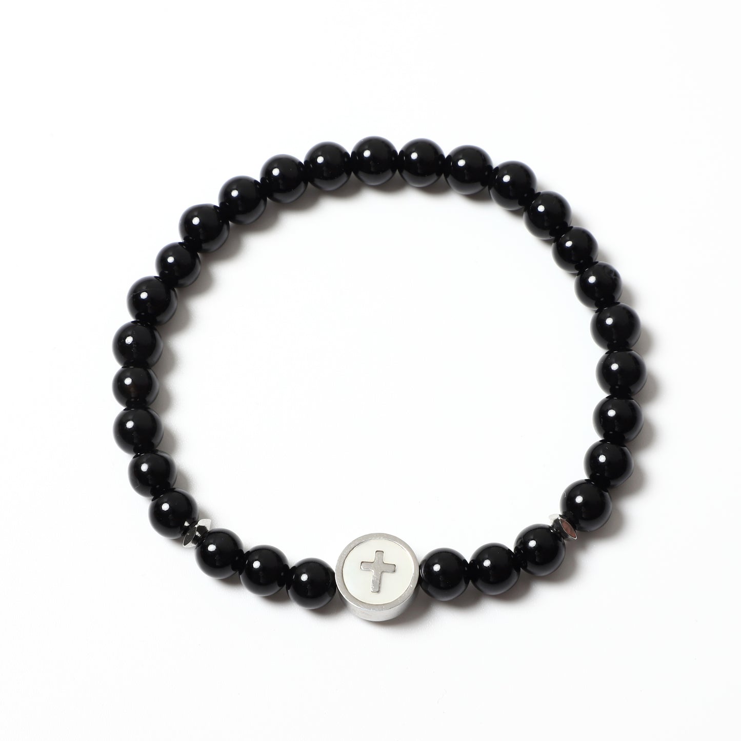 Cross Bracelet Genuine Natural Gemstone Beaded | Faith & Safety | Wholesale Bulk Pricing