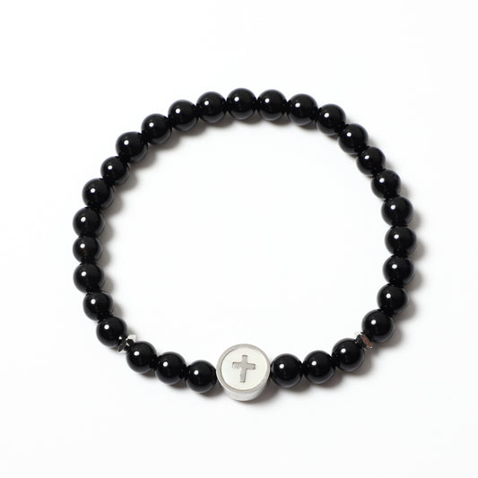 Cross Bracelet Genuine Natural Gemstone Beaded | Faith & Safety | Wholesale Bulk Pricing