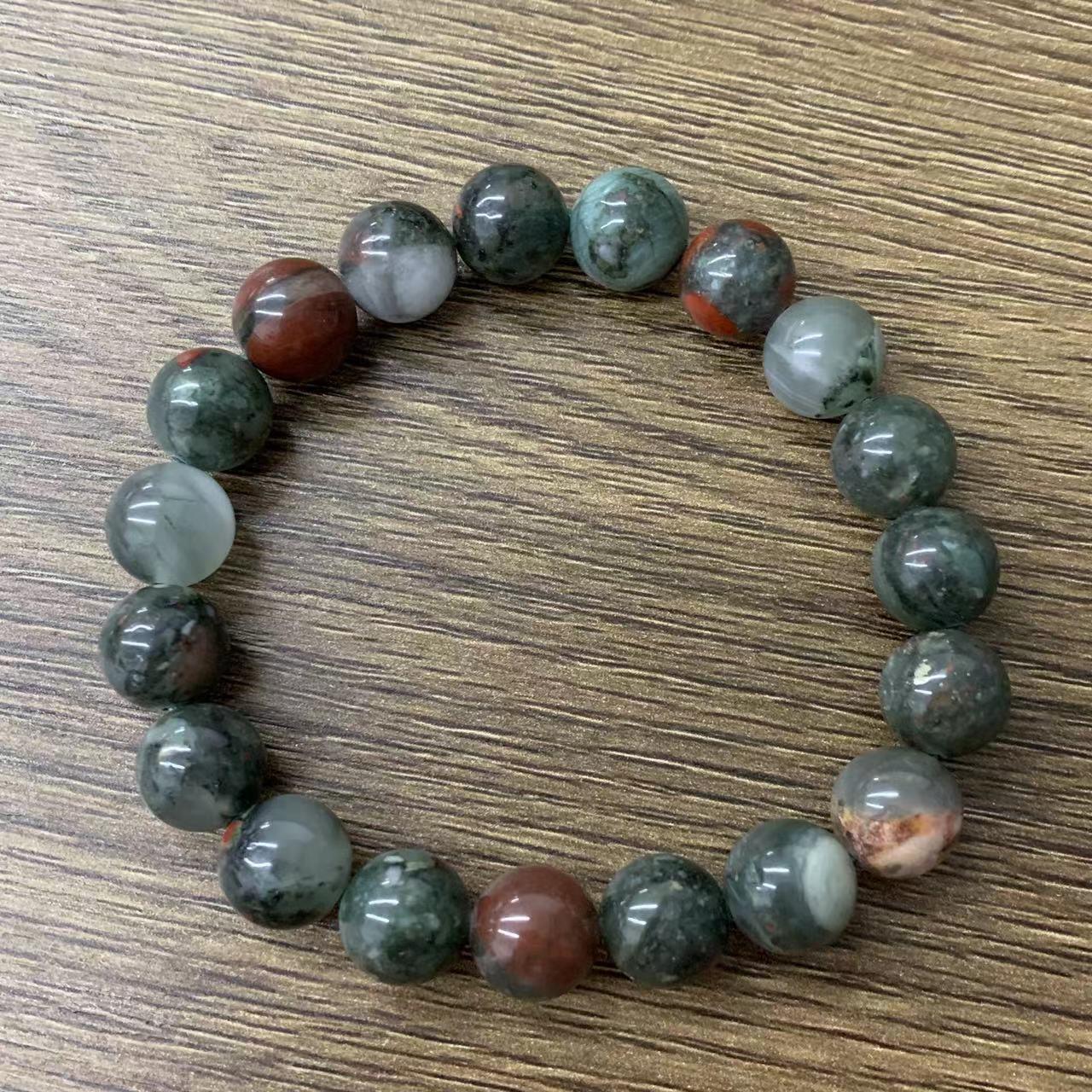 African Bloodstone Bracelet Natural Gemstone Beaded | Vitality & Protection | Wholesale Bulk Pricing