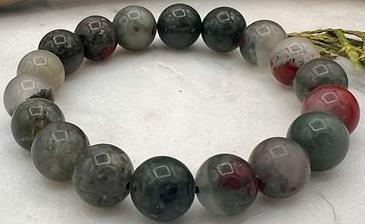 African Bloodstone Bracelet Natural Gemstone Beaded | Vitality & Protection | Wholesale Bulk Pricing