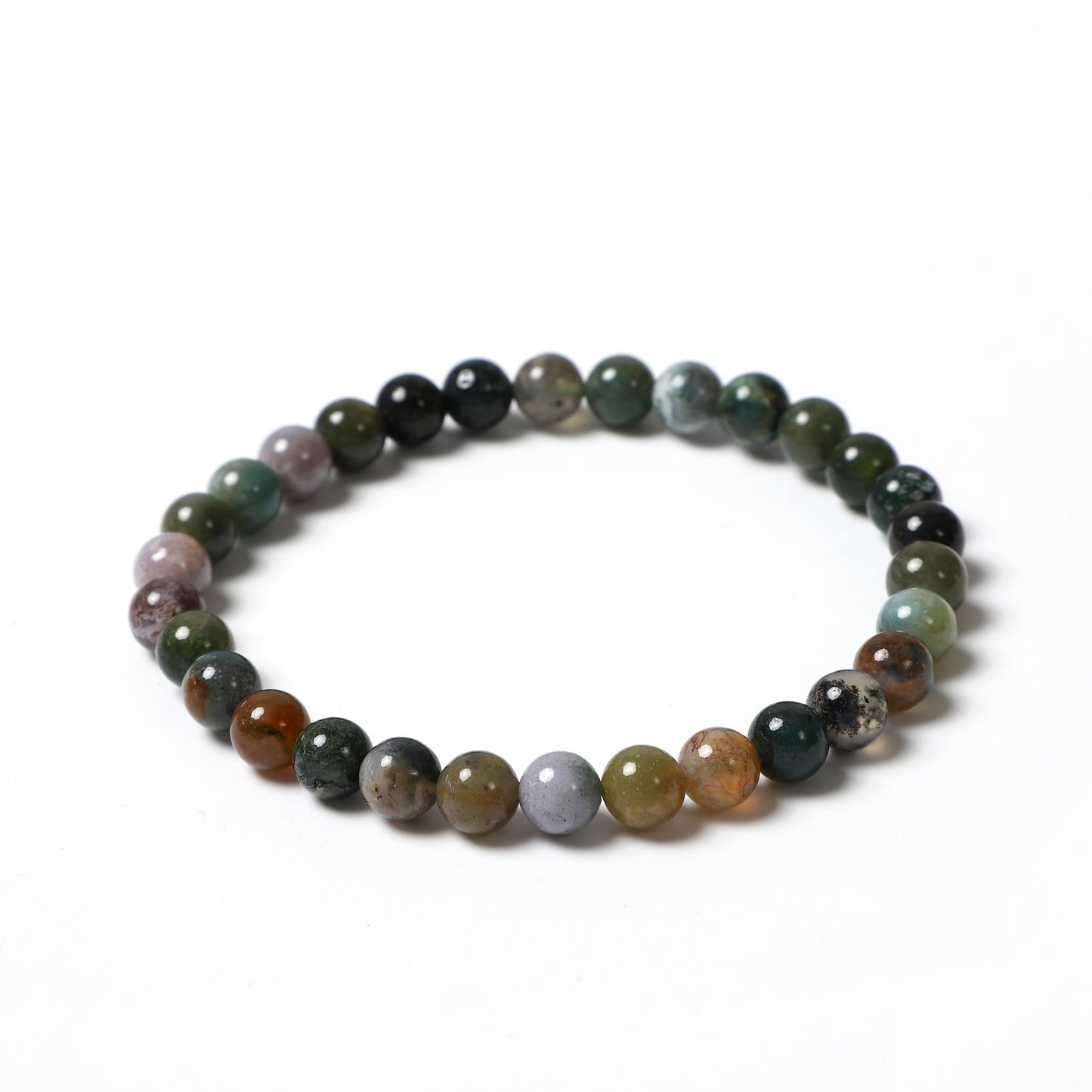 India Agate Bracelet Natural Stone Rounds Beads | Eternity & Stability | Wholesale Bulk Pricing