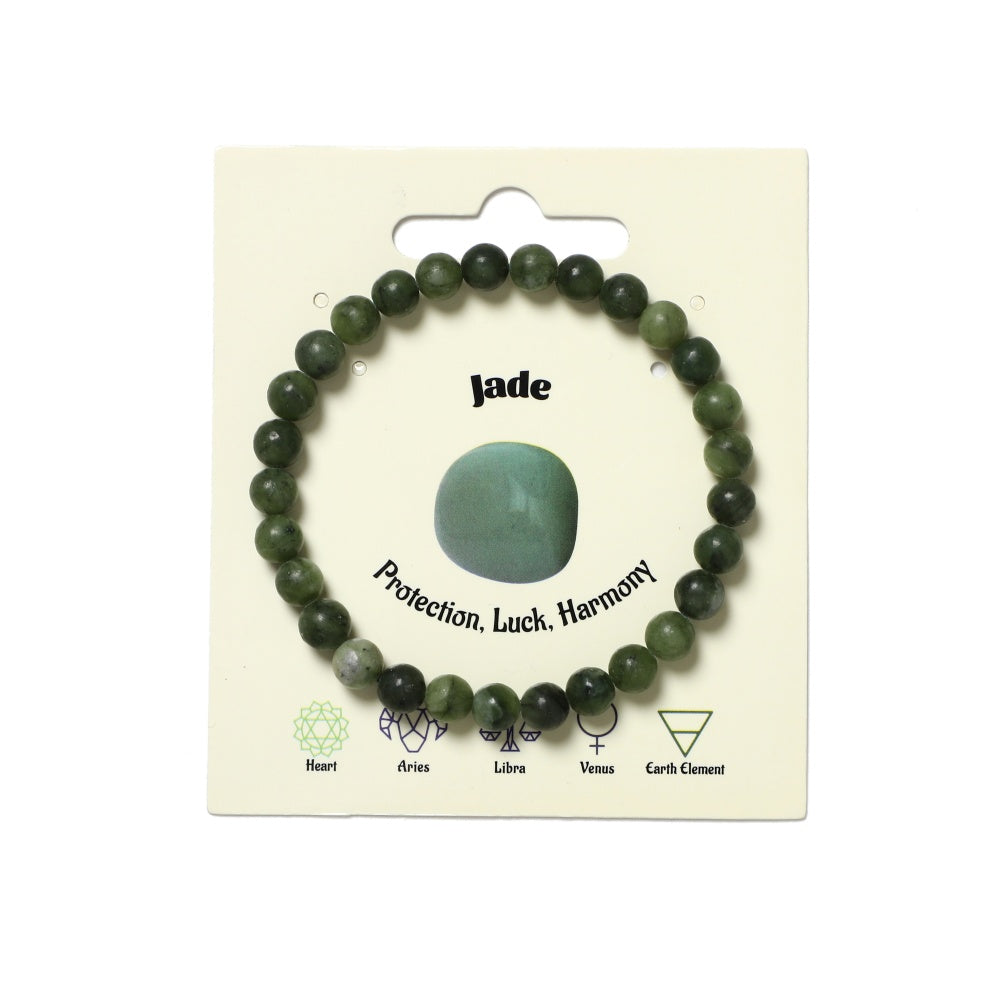 Green Jade Bracelet Natural Gemstone Beaded | Prosperity & Good Luck | Wholesale Bulk Pricing