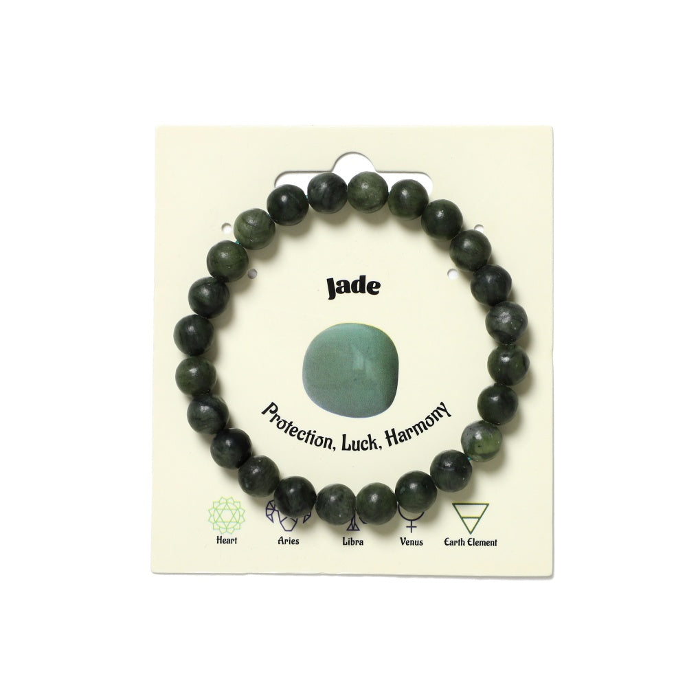 Green Jade Bracelet Natural Gemstone Beaded | Prosperity & Good Luck | Wholesale Bulk Pricing