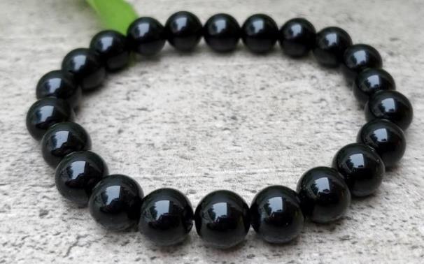 Black Obsidian Beaded Bracelet Natural Gemstone| Grounding & Protection | Wholesale Bulk Pricing