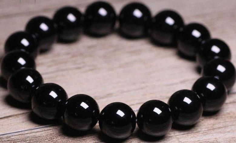 Black Obsidian Beaded Bracelet Natural Gemstone| Grounding & Protection | Wholesale Bulk Pricing