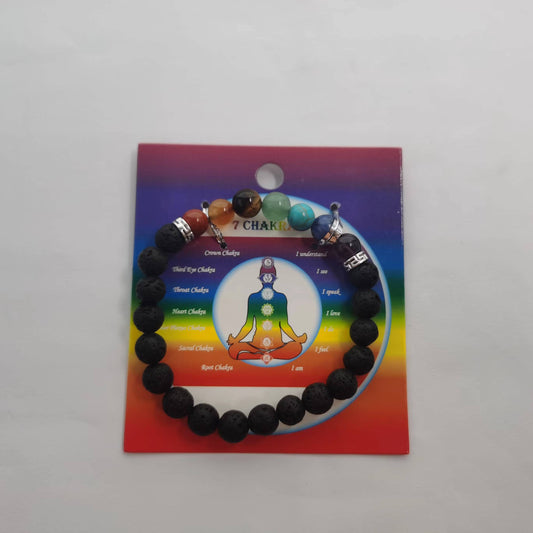 7 Chakras Bracelet Natural Gemstone Beaded | Grounding & Healing | Wholesale Bulk Pricing
