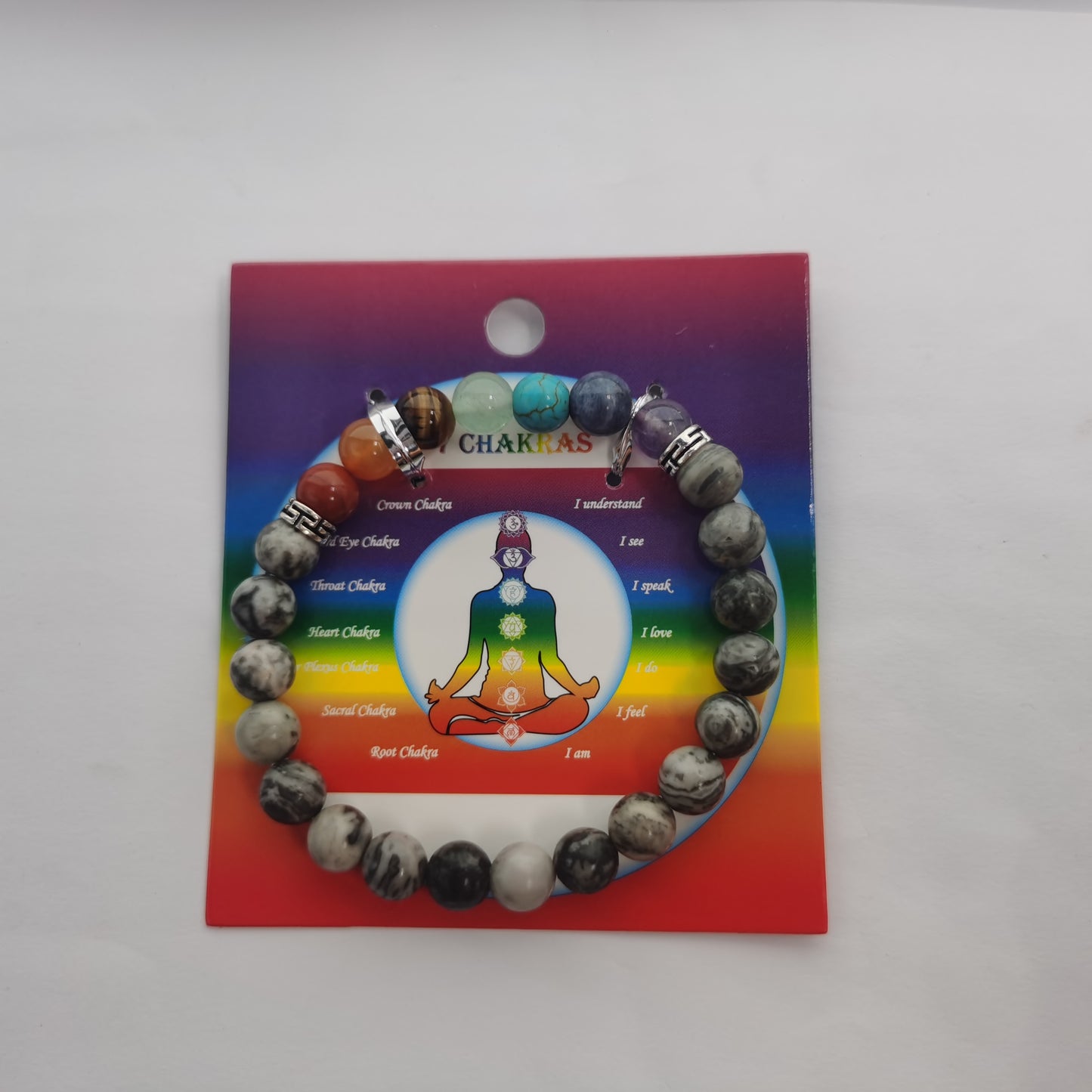 7 Chakras Bracelet Natural Gemstone Beaded | Grounding & Healing | Wholesale Bulk Pricing