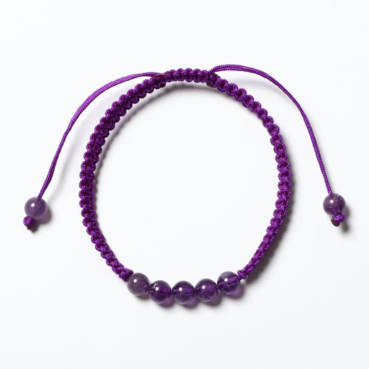 Macrame Bracelet Hand Woven Natural Gemstone Round Beads | Connection & Protection | Wholesale Bulk Pricing