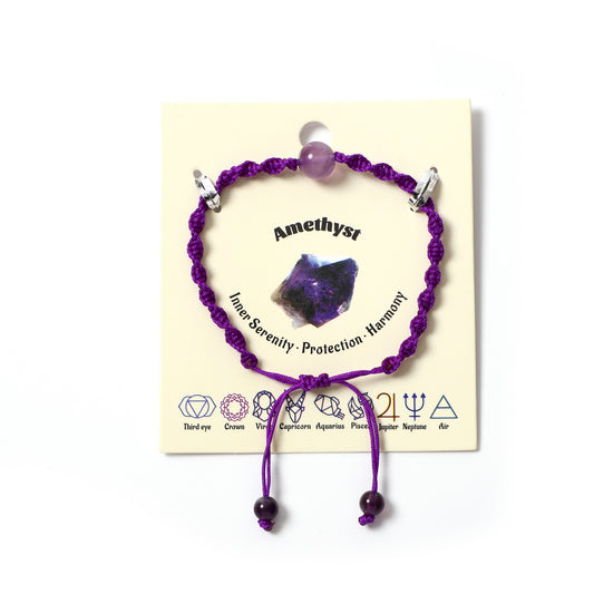Macrame Bracelet Handcrafted Natural Gemstone Round Beads | Connection & Protection | Wholesale Bulk Pricing