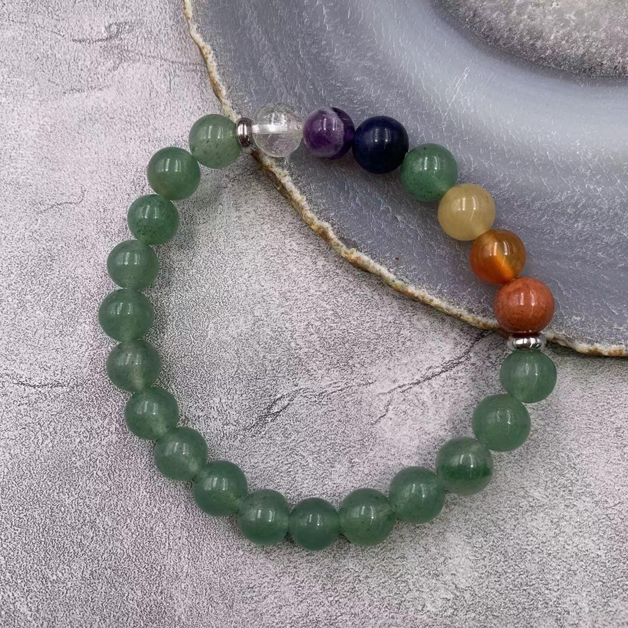 7 Chakras Bracelet Natural Gemstone Round Bead 8mm| Energy & Balance | Wholesale Bulk Pricing